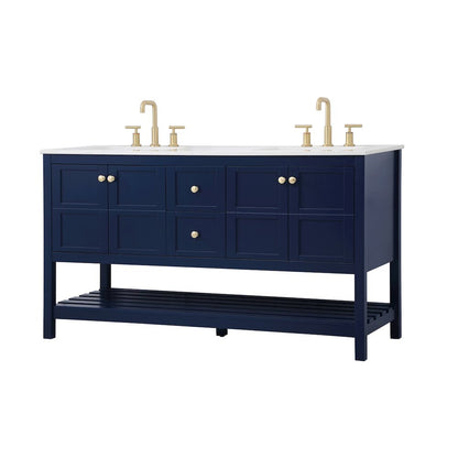 60 inch Single Bathroom Vanity in Blue
