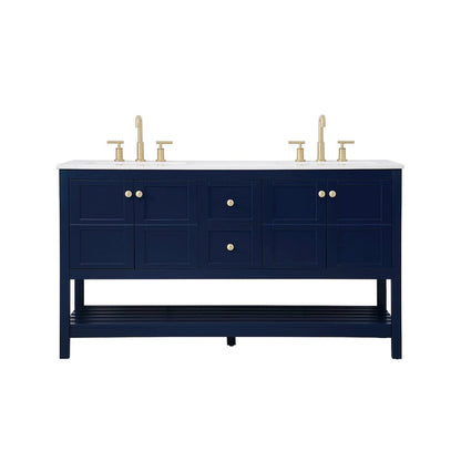 60 inch Single Bathroom Vanity in Blue