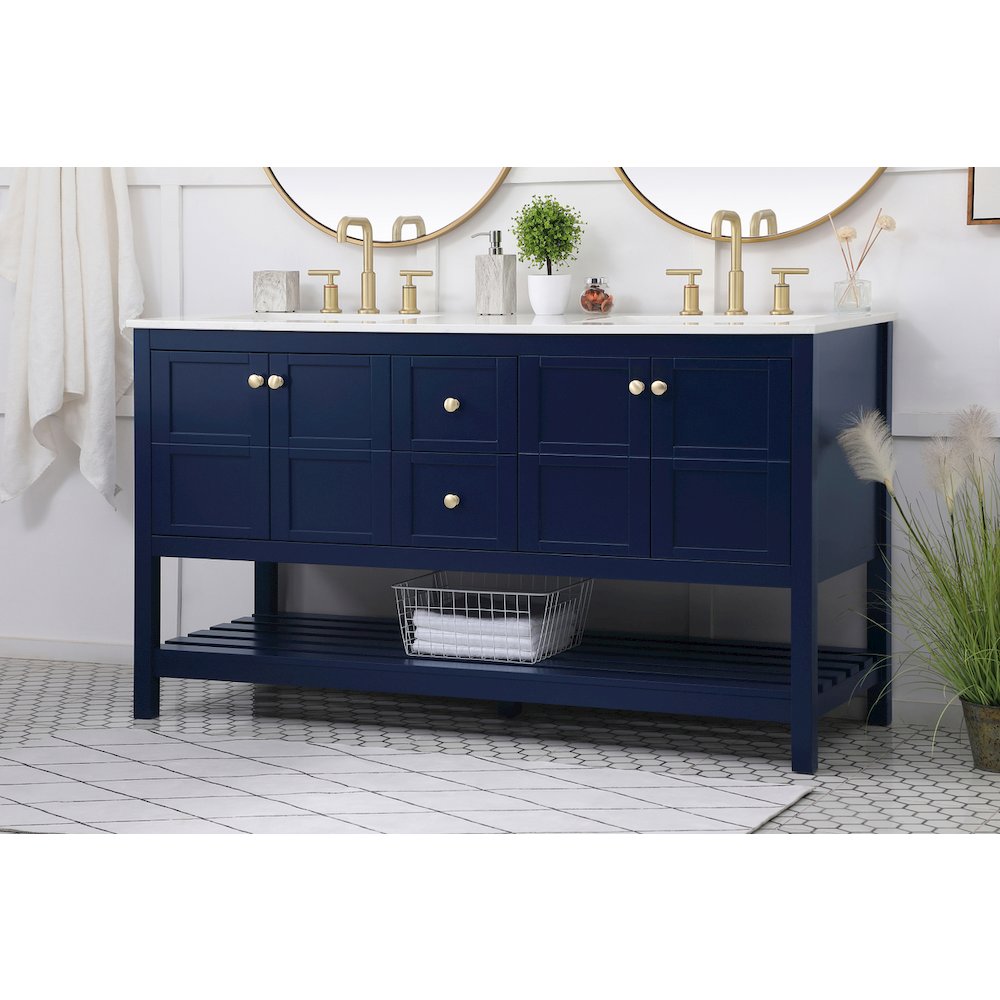 60 inch Single Bathroom Vanity in Blue
