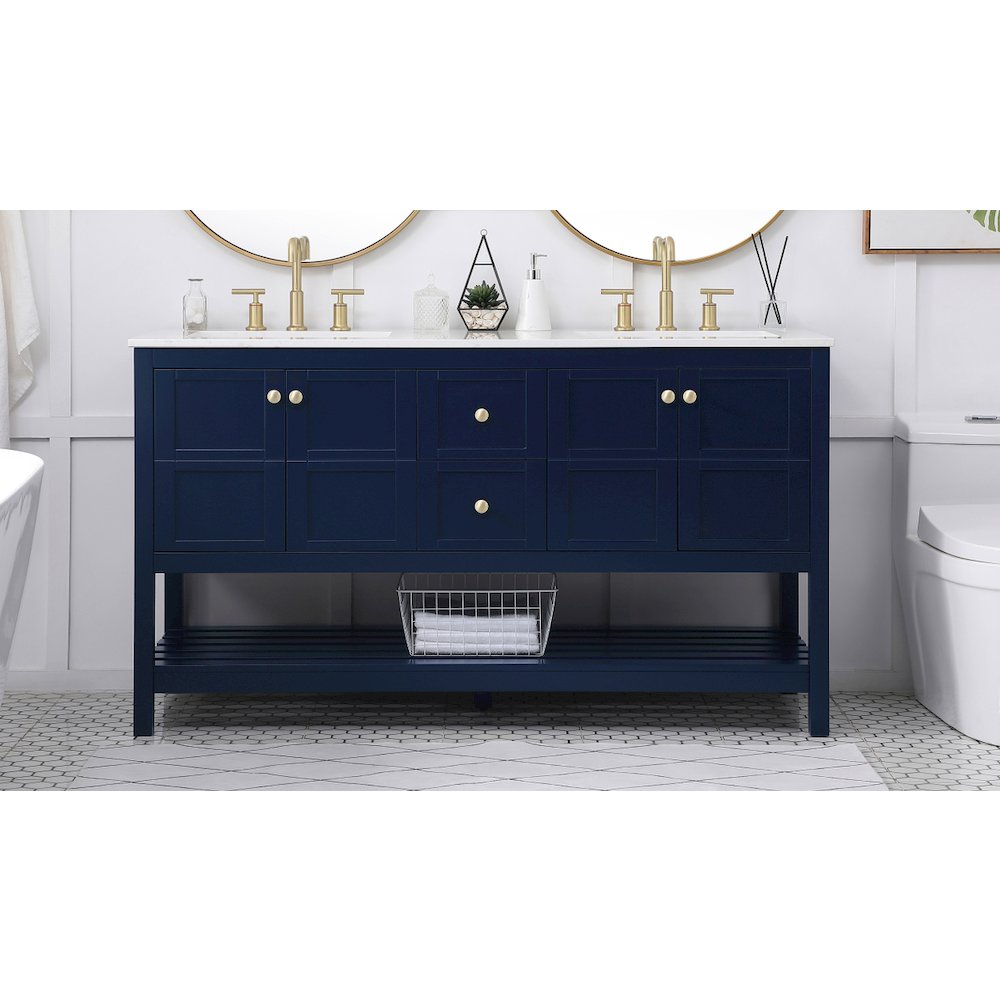 60 inch Single Bathroom Vanity in Blue