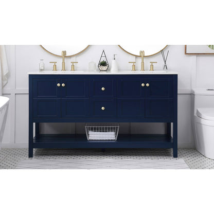 60 inch Single Bathroom Vanity in Blue
