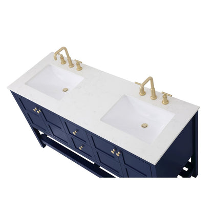 60 inch Single Bathroom Vanity in Blue