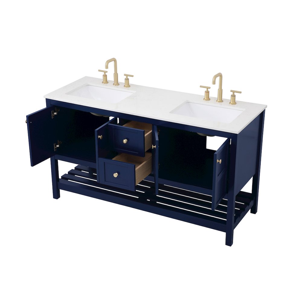 60 inch Single Bathroom Vanity in Blue