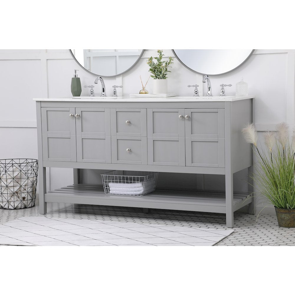 60 inch Single Bathroom Vanity in Gray