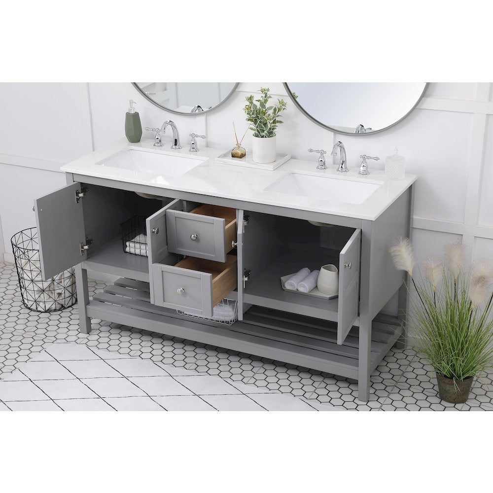 60 inch Single Bathroom Vanity in Gray