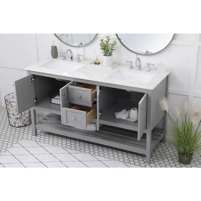 60 inch Single Bathroom Vanity in Gray