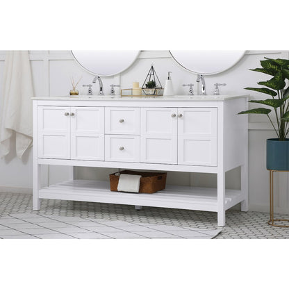 60 inch Single Bathroom Vanity in White