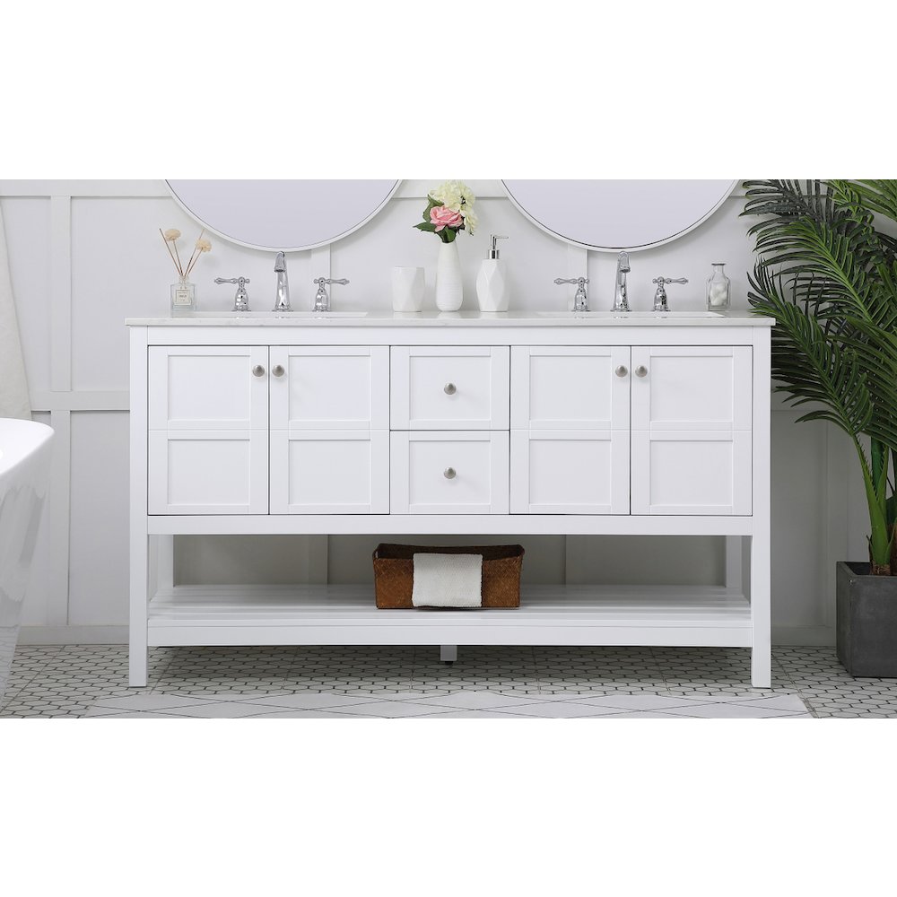 60 inch Single Bathroom Vanity in White