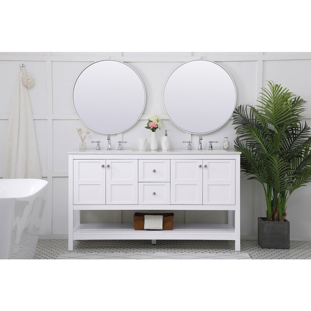 60 inch Single Bathroom Vanity in White