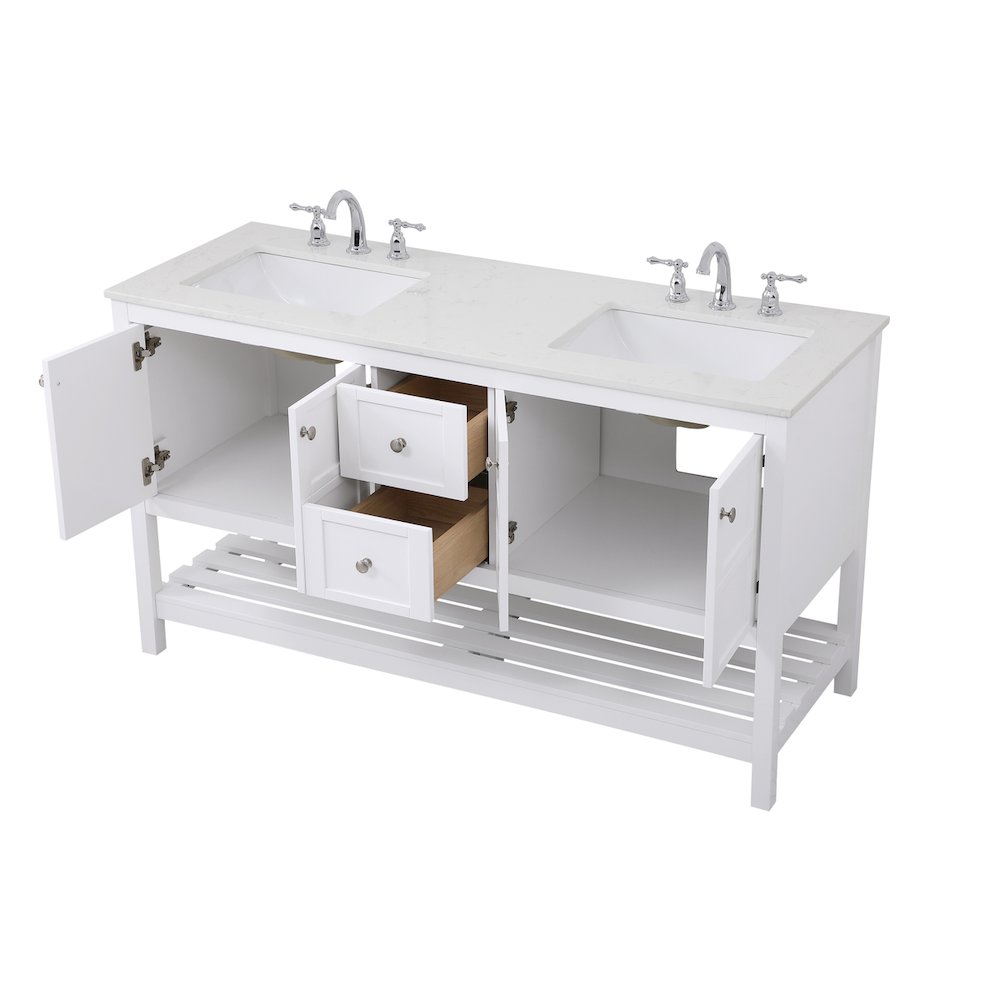 60 inch Single Bathroom Vanity in White
