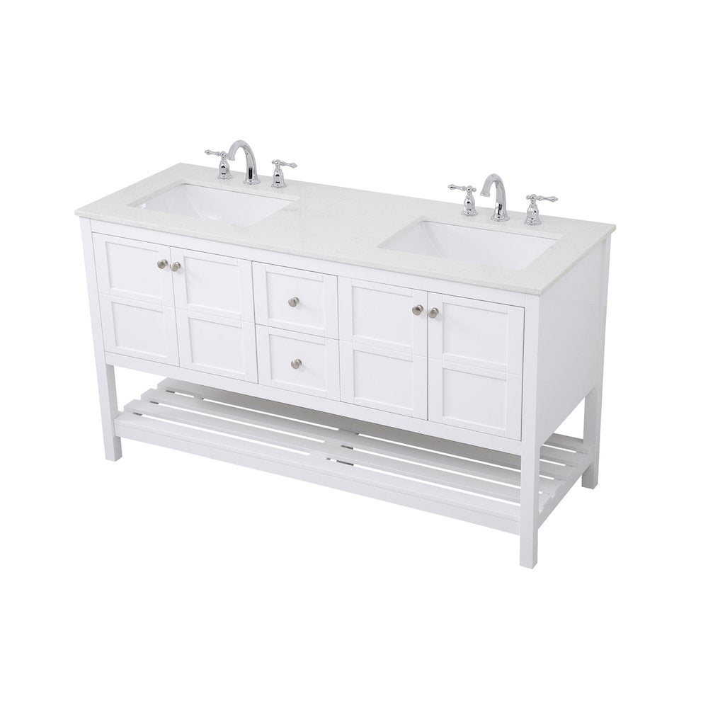 60 inch Single Bathroom Vanity in White
