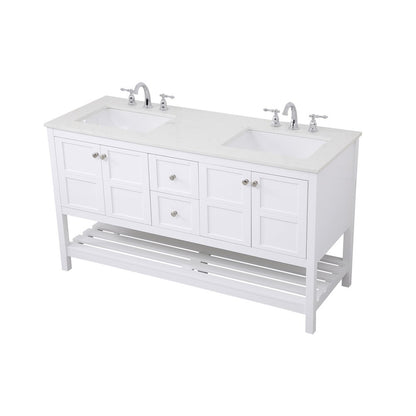 60 inch Single Bathroom Vanity in White
