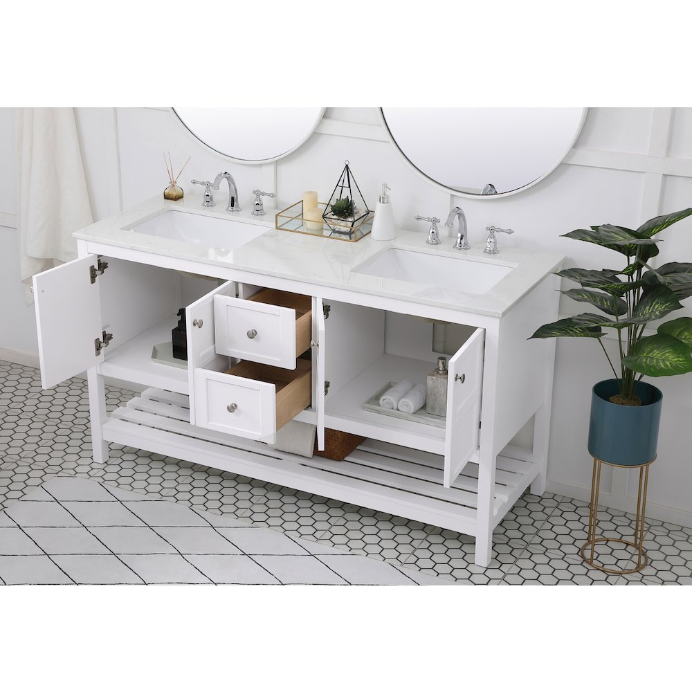 60 inch Single Bathroom Vanity in White