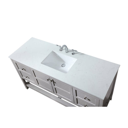 60 inch Single bathroom vanity in grey