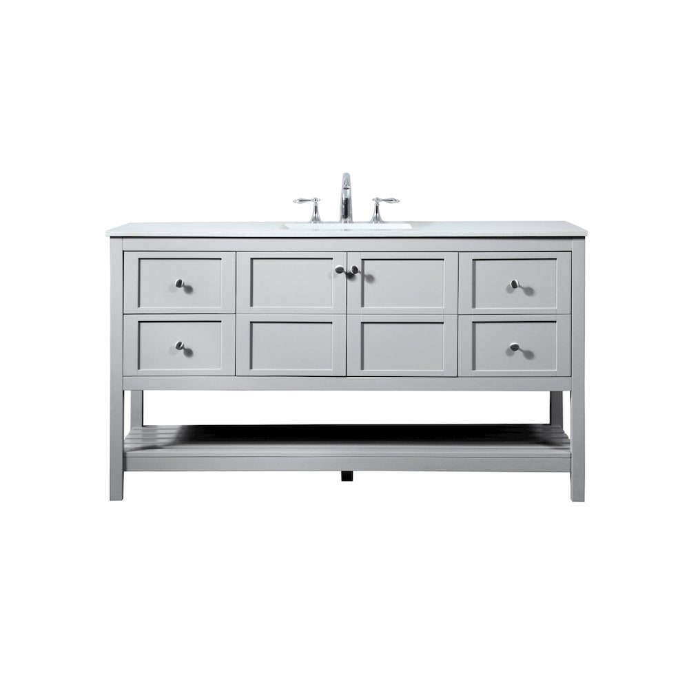 60 inch Single bathroom vanity in grey