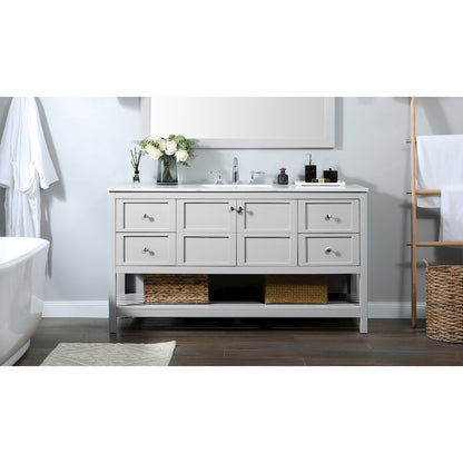 60 inch Single bathroom vanity in grey
