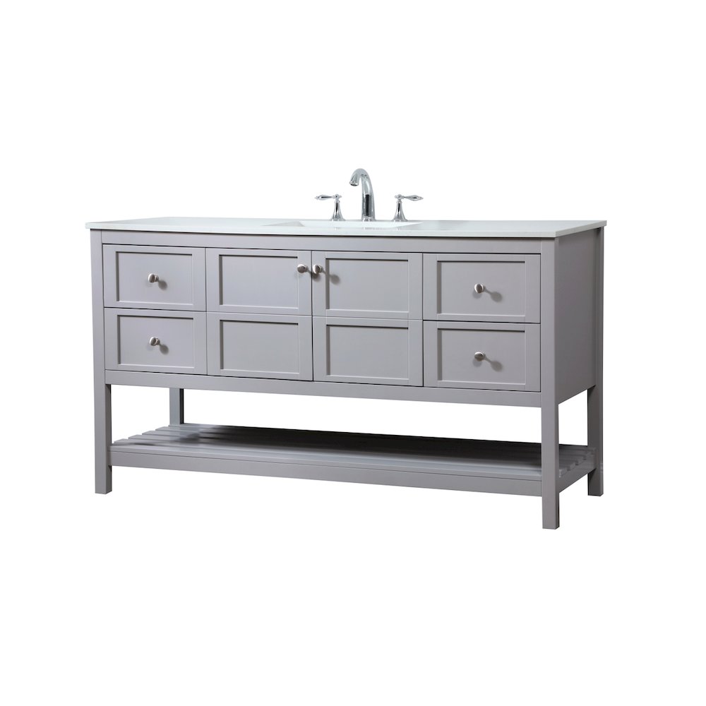 60 inch Single bathroom vanity in grey