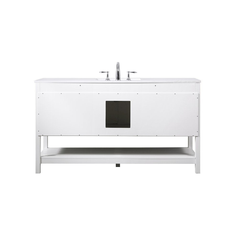 60 inch Single bathroom vanity in white