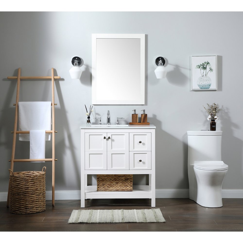 60 inch Single bathroom vanity in white