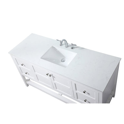 60 inch Single bathroom vanity in white