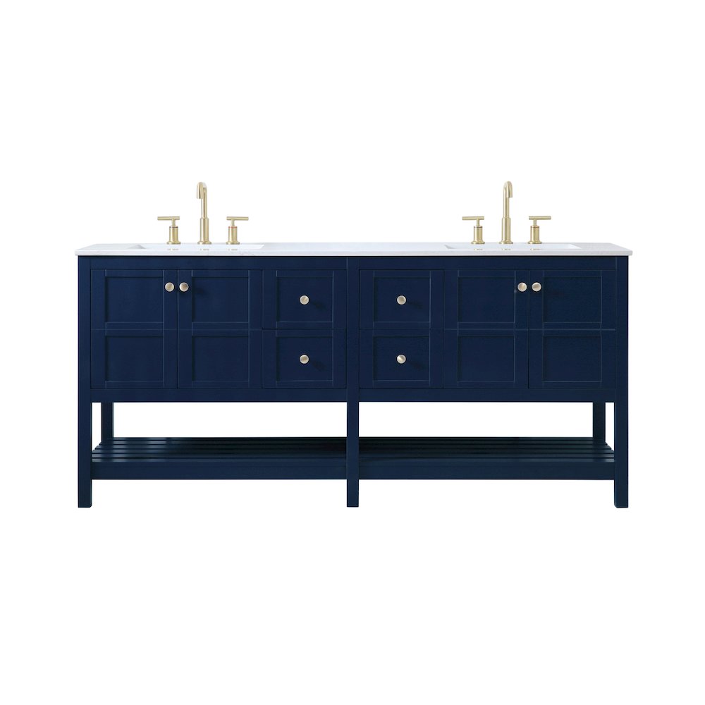 72 inch Double Bathroom Vanity in Blue