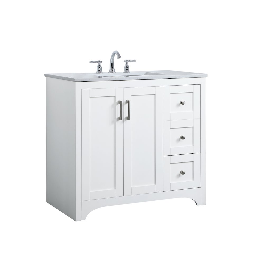 36 inch Single Bathroom Vanity in White