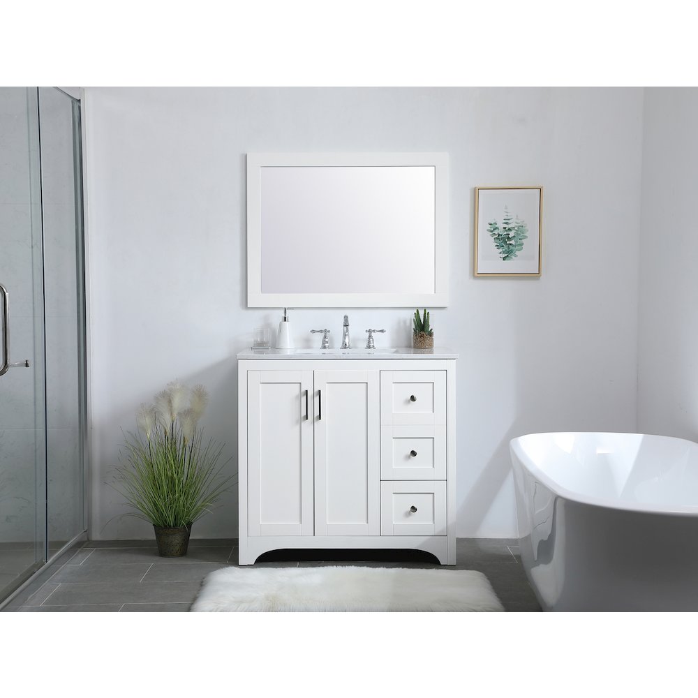 36 inch Single Bathroom Vanity in White