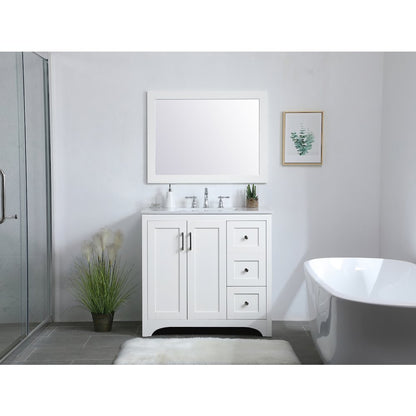 36 inch Single Bathroom Vanity in White