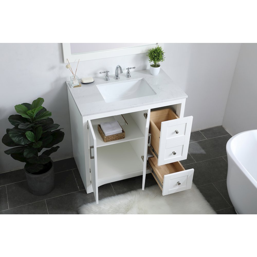 36 inch Single Bathroom Vanity in White