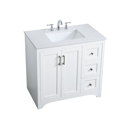 36 inch Single Bathroom Vanity in White