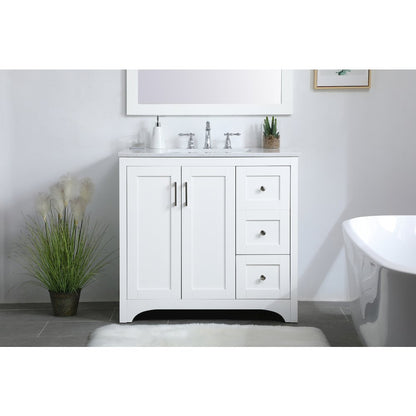 36 inch Single Bathroom Vanity in White