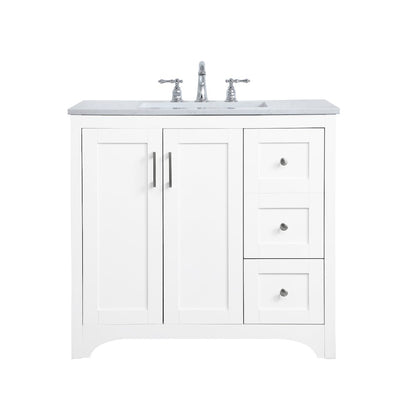 36 inch Single Bathroom Vanity in White