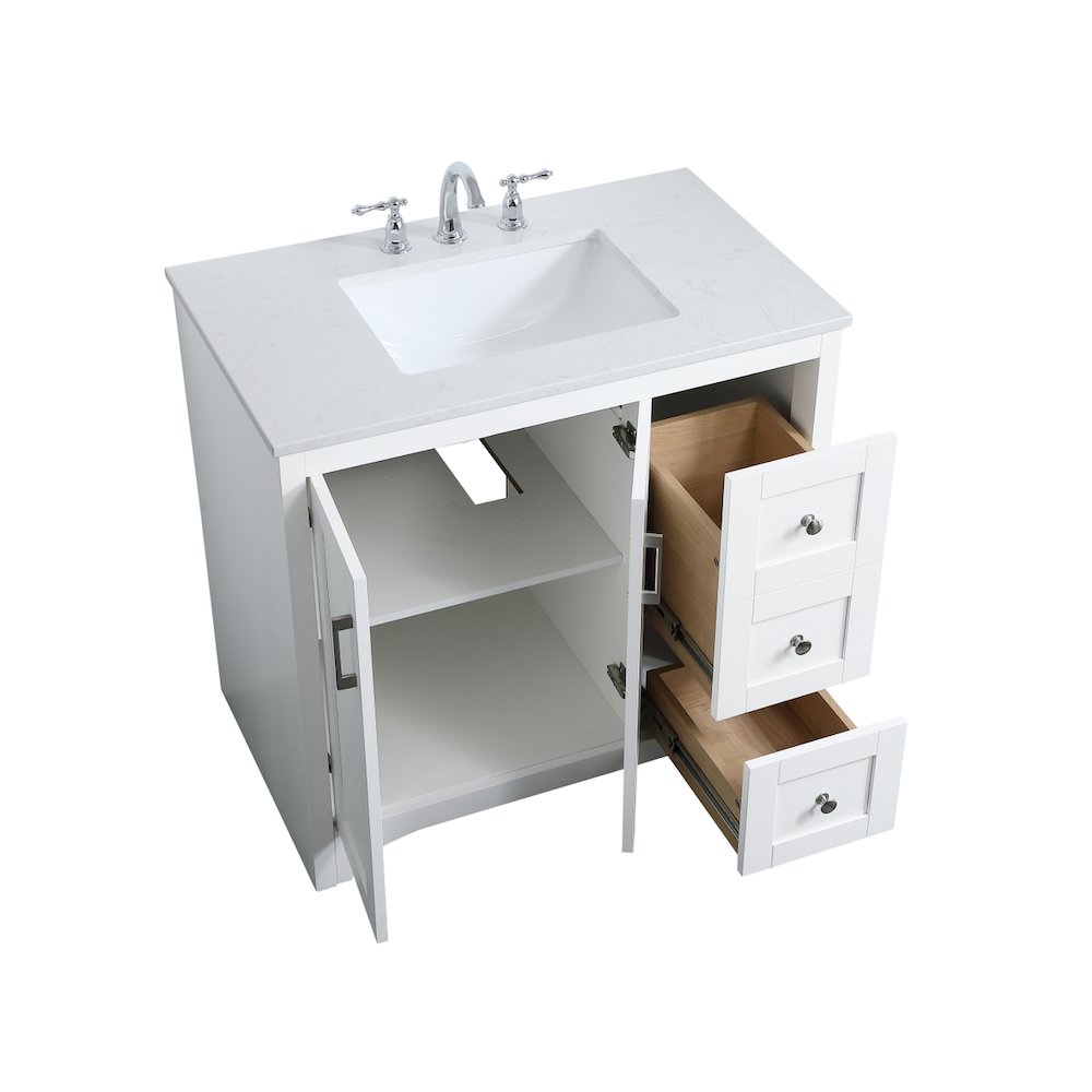 36 inch Single Bathroom Vanity in White