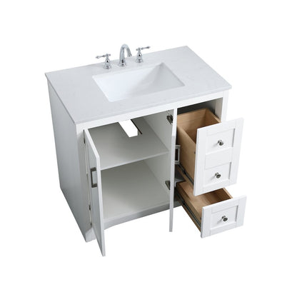 36 inch Single Bathroom Vanity in White