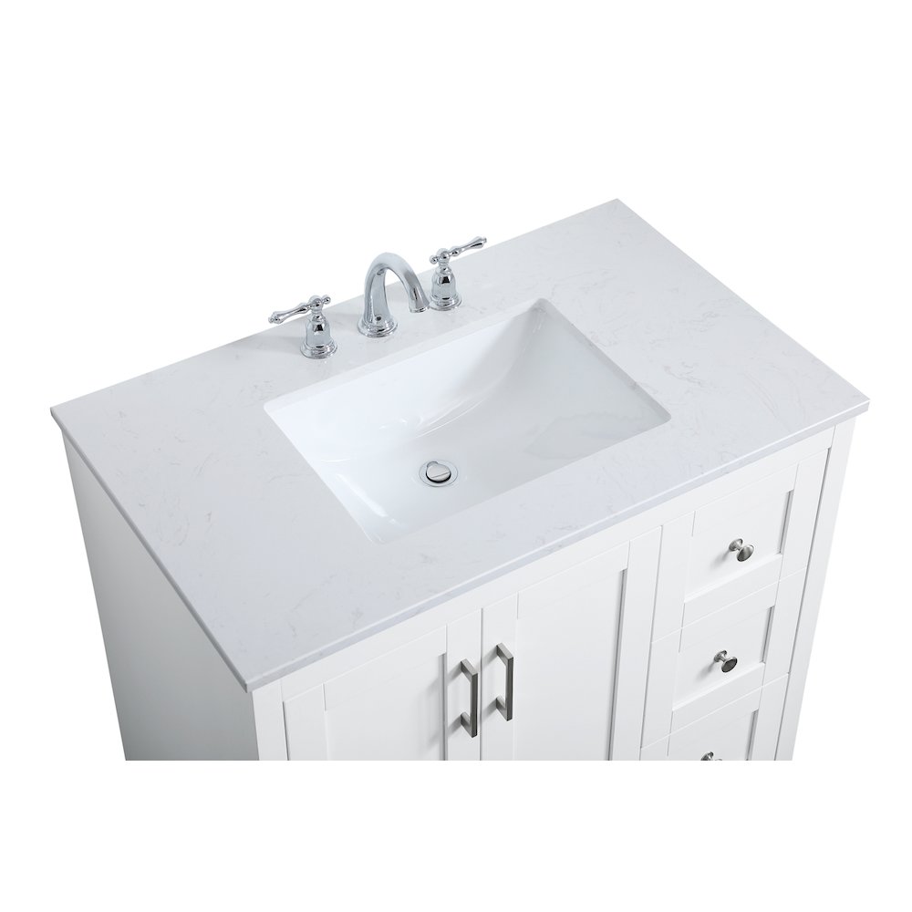 36 inch Single Bathroom Vanity in White