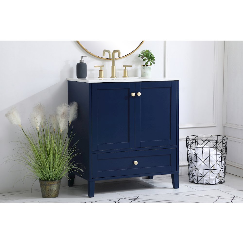 30 inch Single Bathroom Vanity in Blue