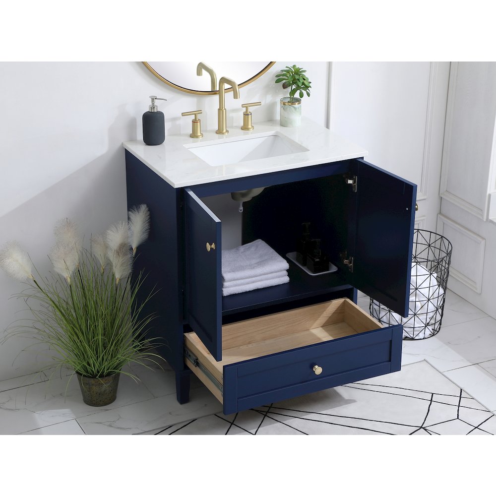 30 inch Single Bathroom Vanity in Blue