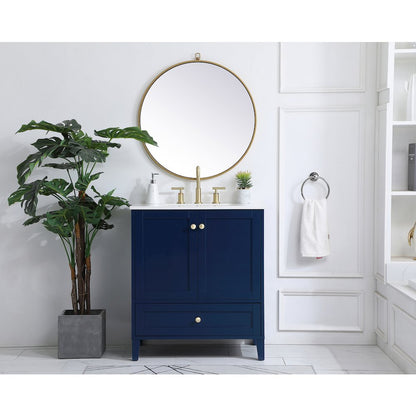 30 inch Single Bathroom Vanity in Blue