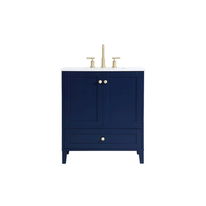 30 inch Single Bathroom Vanity in Blue