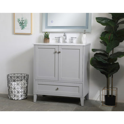 30 inch Single Bathroom Vanity in Grey