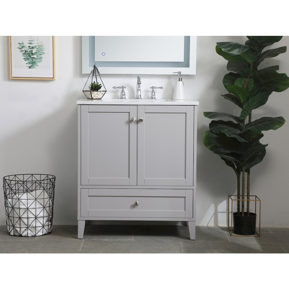 30 inch Single Bathroom Vanity in Grey