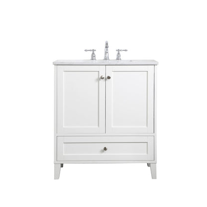 30 inch Single Bathroom Vanity in White