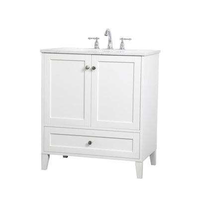 30 inch Single Bathroom Vanity in White