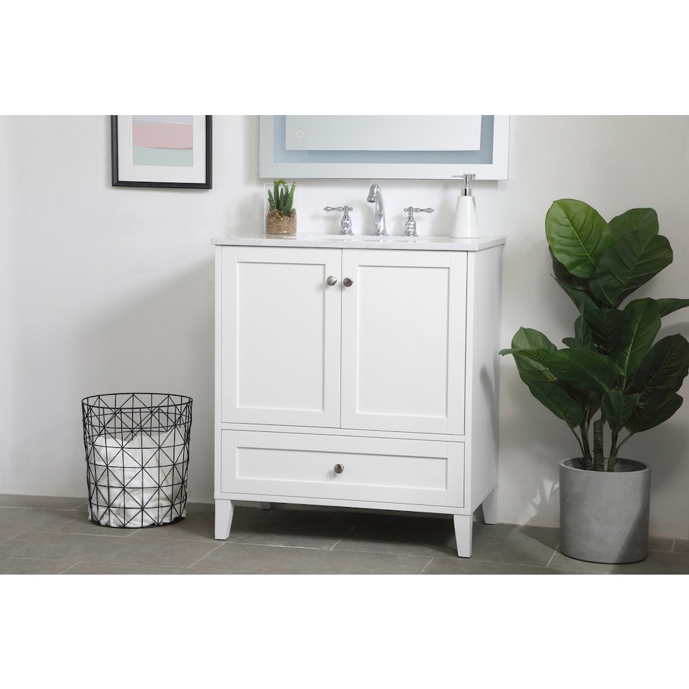 30 inch Single Bathroom Vanity in White