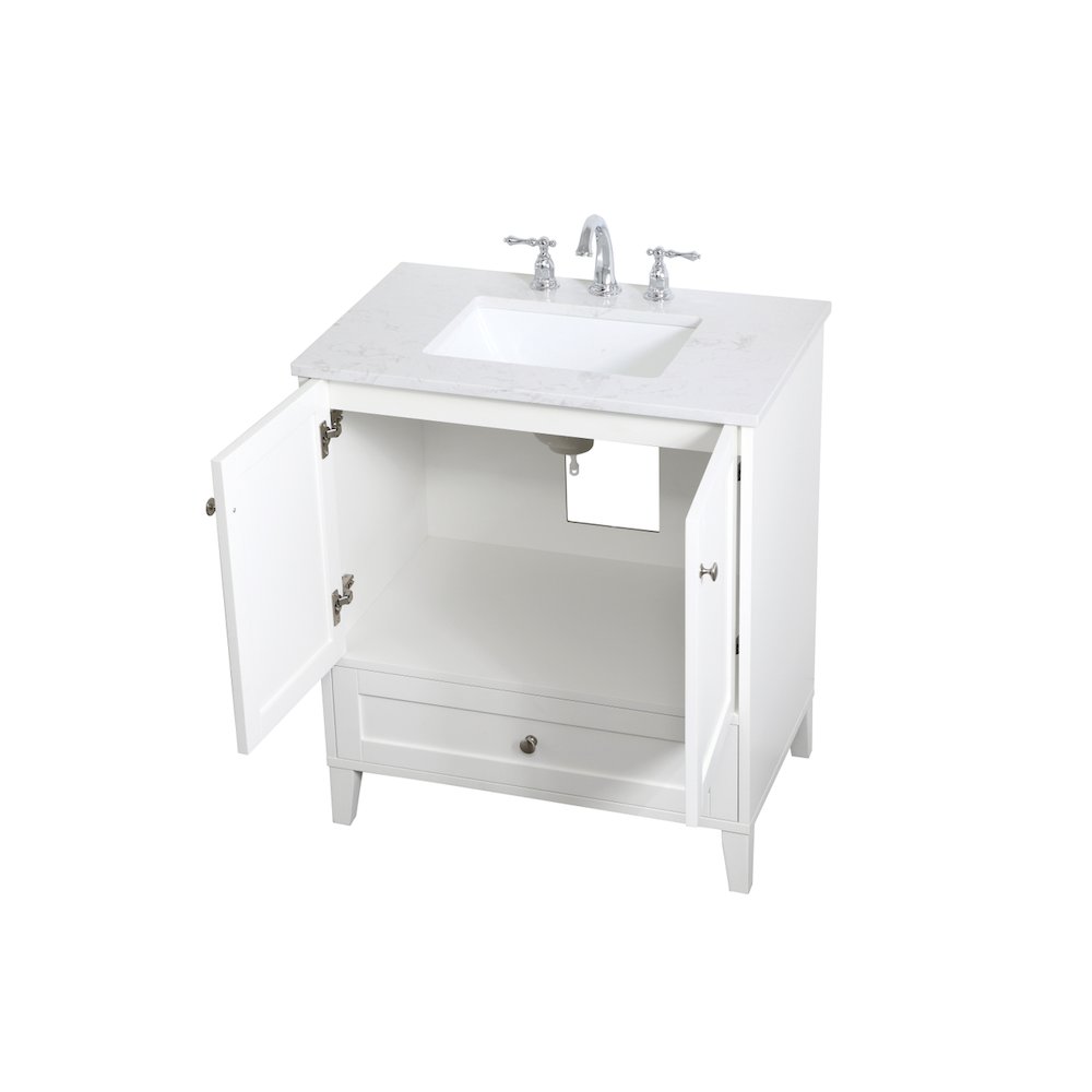 30 inch Single Bathroom Vanity in White