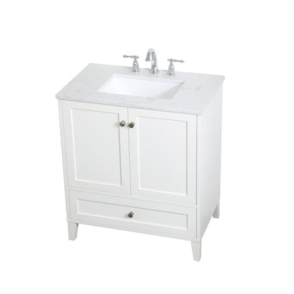 30 inch Single Bathroom Vanity in White