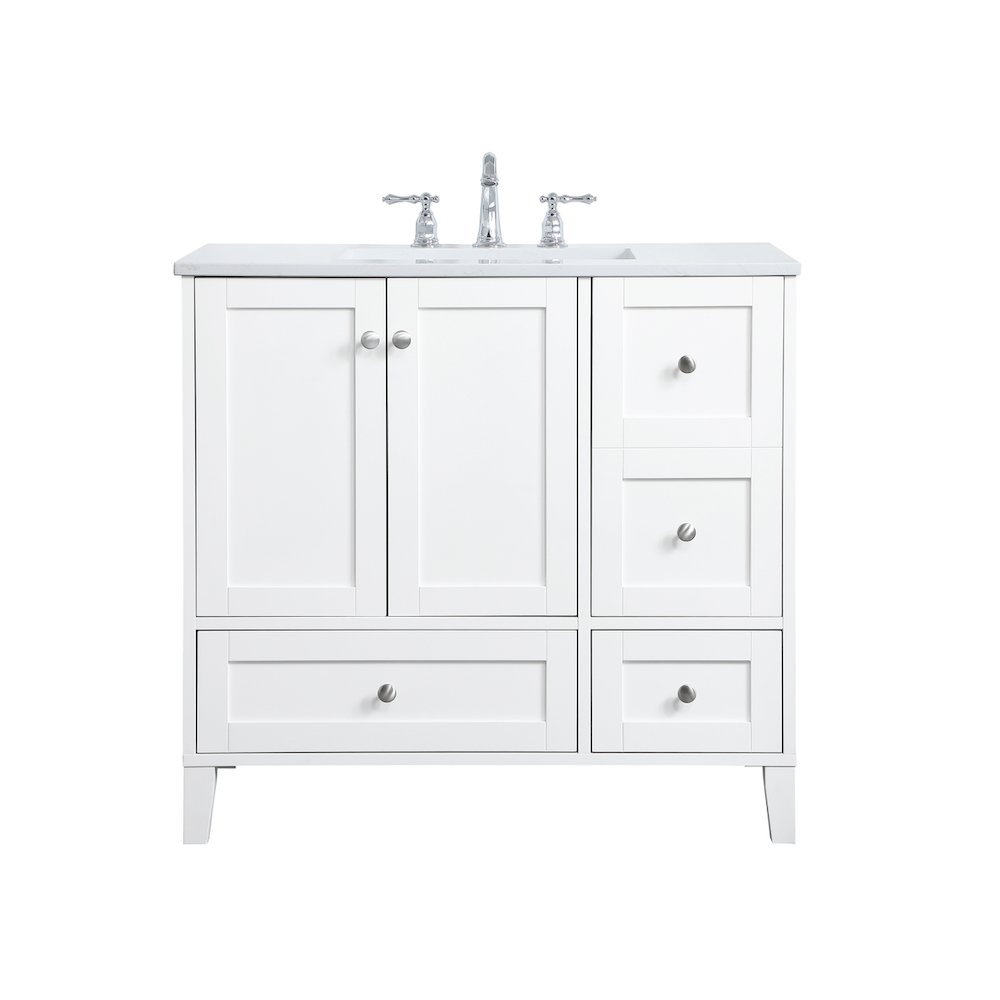 36 inch Single Bathroom Vanity in White