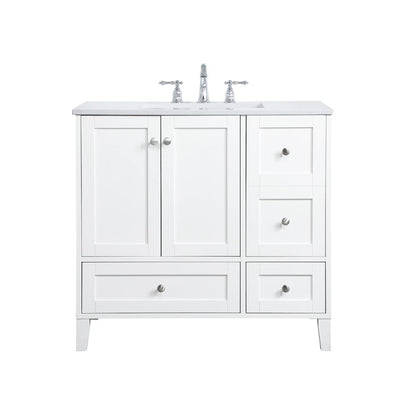 36 inch Single Bathroom Vanity in White