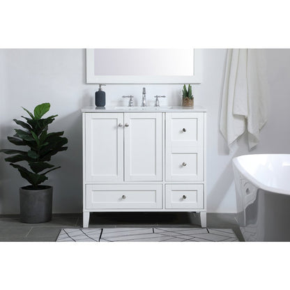 36 inch Single Bathroom Vanity in White