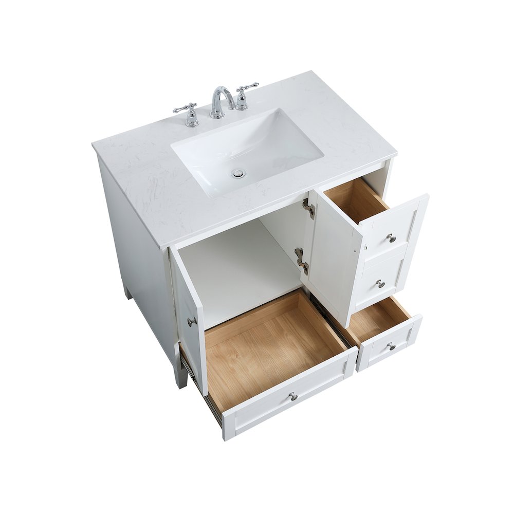 36 inch Single Bathroom Vanity in White